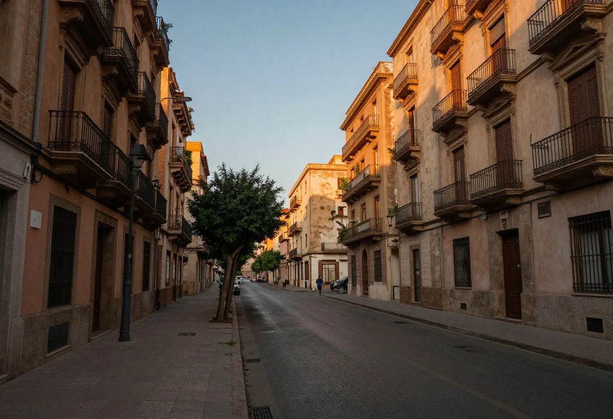 Cuadra residencial en Palermo Buenos Aires por la tarde