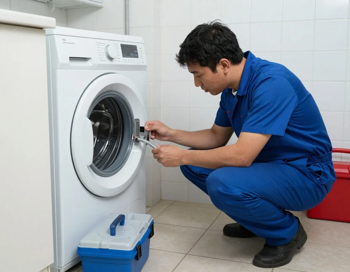 Técnico revisando el termostato de una heladera